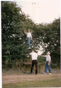 Geoff With Gazell up a tree